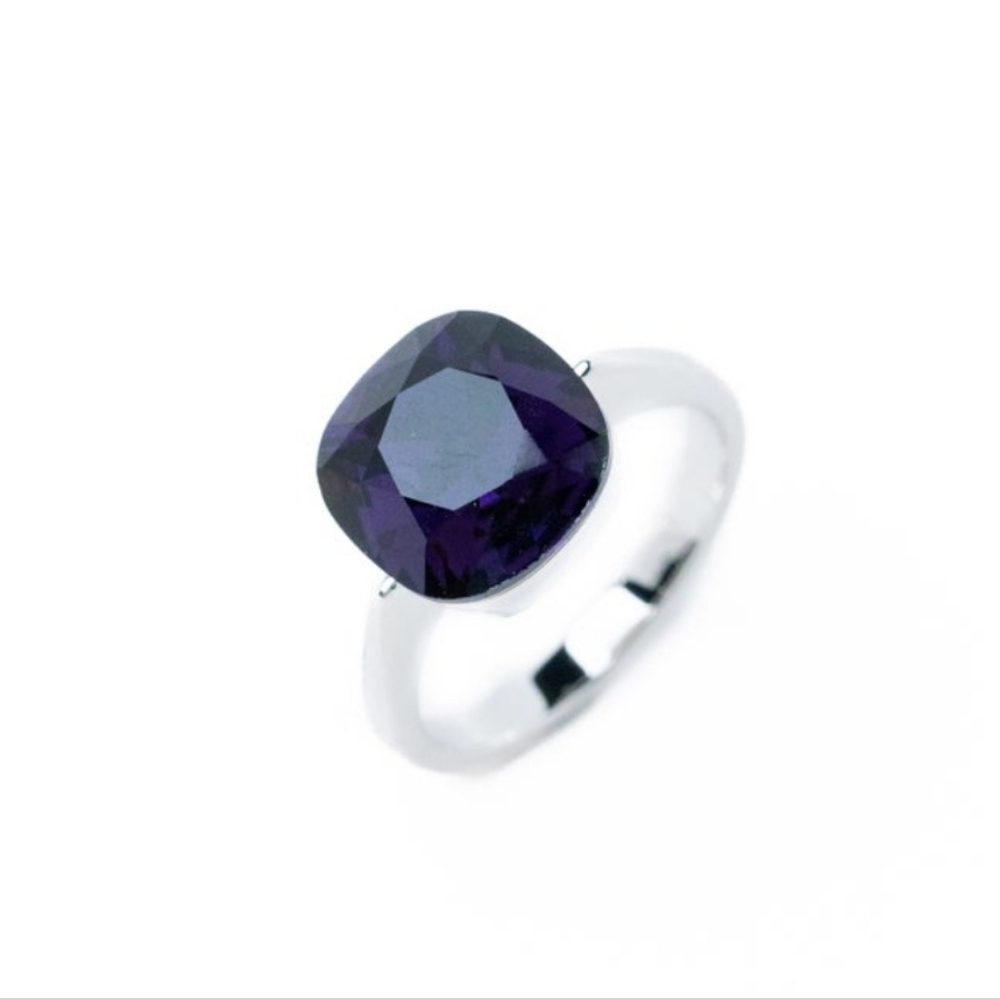 BAR, Kat Purple K9 Crystal Ring In Silver Or Gold, NIP